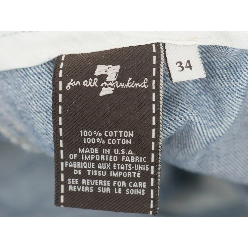 7 For All Mankind Jeans Blue Utility Button Fly Limited Edition 777 Men's 34x33